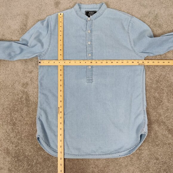 Outfitters Exclusive Designed Men's Denim Shirt Size L Blue Cotton Casual Daily - Picture 7 of 9